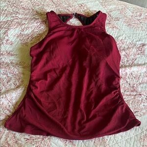 Women's Red open back swim top Sleeveless Top
